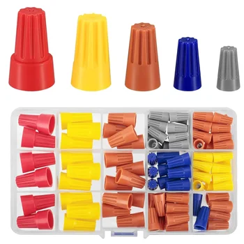 102 ชิ้นสายไฟ Caps ตัวเชื่อมต่อสายไฟ Nuts Kit, ใส่ Twist ตัวเชื่อมต่อสายไฟพร้อมฤดูใบไม้ผลิ, สกรูบน Terminals Assortment ชุด 1