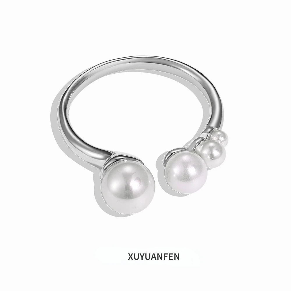 

XUYUANFENINS стильное Новое S925 Стерлинговое серебряное Открытое кольцо для женщин с жемчугом инкрустированное искусственным дизайном, изысканное и универсальное