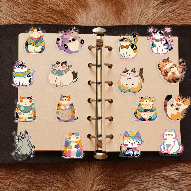10/50 stücke PET Transparent Katzen Cartoon Graffiti Aufkleber Telefon Gitarre Laptop Notebook Koffer Wasserdichte Aufkleber Kinder Spielzeug – Detail 5
