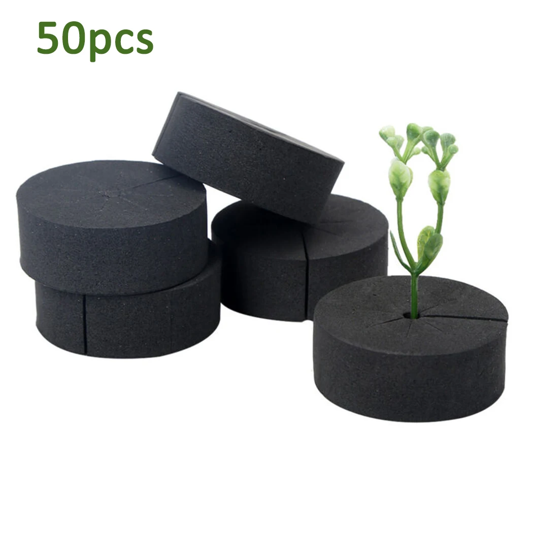 

50pcs Black Hydroponic Baskets Sponge Garden Vegetable Soilless Planting Sponge Nursery Pots Foam Plants Root Fixed Sponge
