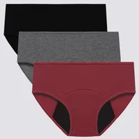 3 pièces culottes menstruelles pour femmes slips anti-fuite Lingerie en coton absorbant sous-vêtements physiologiques sous-vêtements menstruels 4