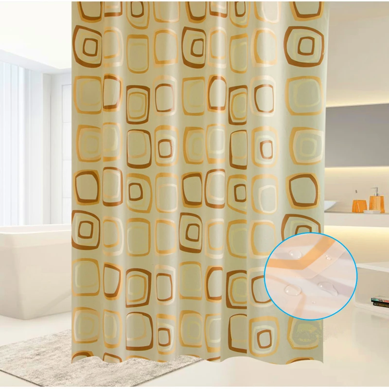 Fashion Printed PEVA Shower Curtain Square Grid Waterproof Mildewproof With  12 Hooks Shading Bathroom Shower Curtains Home Decor - AliExpress