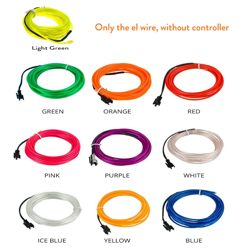 Flexible Neon EL Wire LED Strip – Waterproof Rope for DIY Decor in Red, Blue, Green