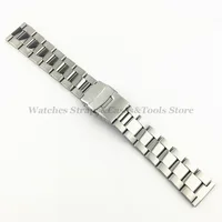 Bracelet de montre en acier inoxydable solide, double structure de sécurité, ceinture en métal de plongée, bracelet, accessoires de montre, 20mm, 22mm, 24mm, 26mm, 28mm 5