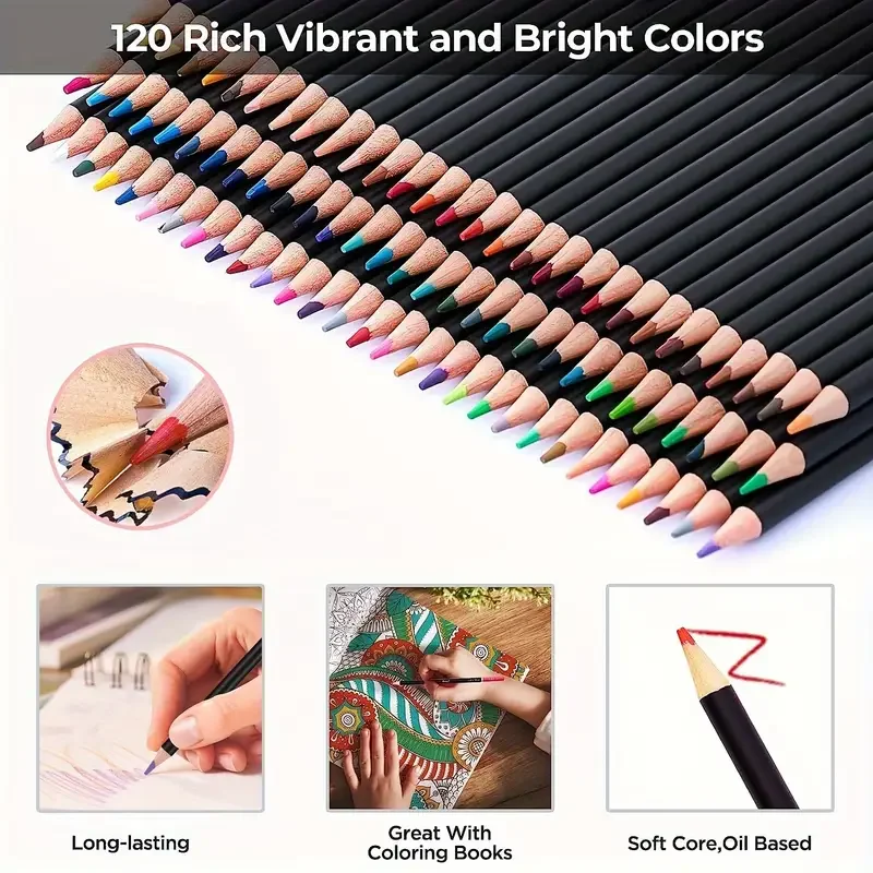 PPKVUFD 64-Count Colored Pencils For Adult Coloring Books, Artist Color Pencil Set Extra Accessories Art Supplies Gifts Adults Artists Professionals - View #11