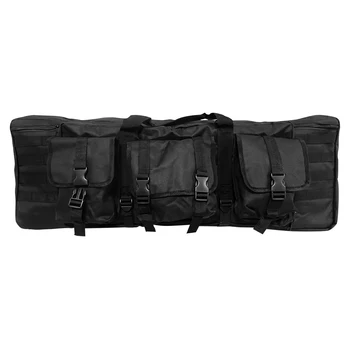 Classic Tactical Double Long Gun Pack Pistol Transport Case with Backpack Strap Lockable Compartment for Outdoor Hunting 2