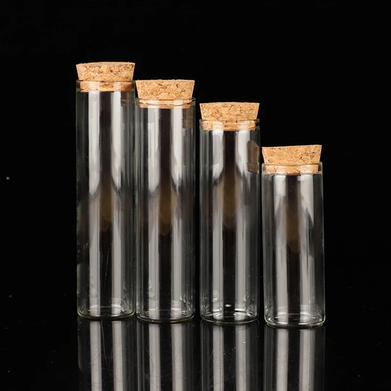 5-30ml Clear Glass Bottles with Cork Stopper DIY Crafts Float Vials Spice Candy Scented Tea Storage Straight Mouth Empty Bottles 6