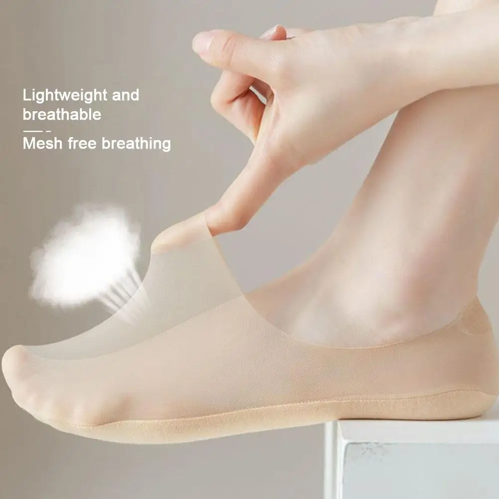 

Invisible Silicone Anti-slip No Show Thin Socks Summer Breathable Sock Slippers Non Slip Hidden Low Cut Socks For Flats Sne E0F7