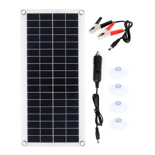 Solar Panel 60W 12V DualUSB Output Solar Cells Poly Solar Panel 10/20/30/40/50/60A Controller for Car Yacht Battery Boat Charger 2