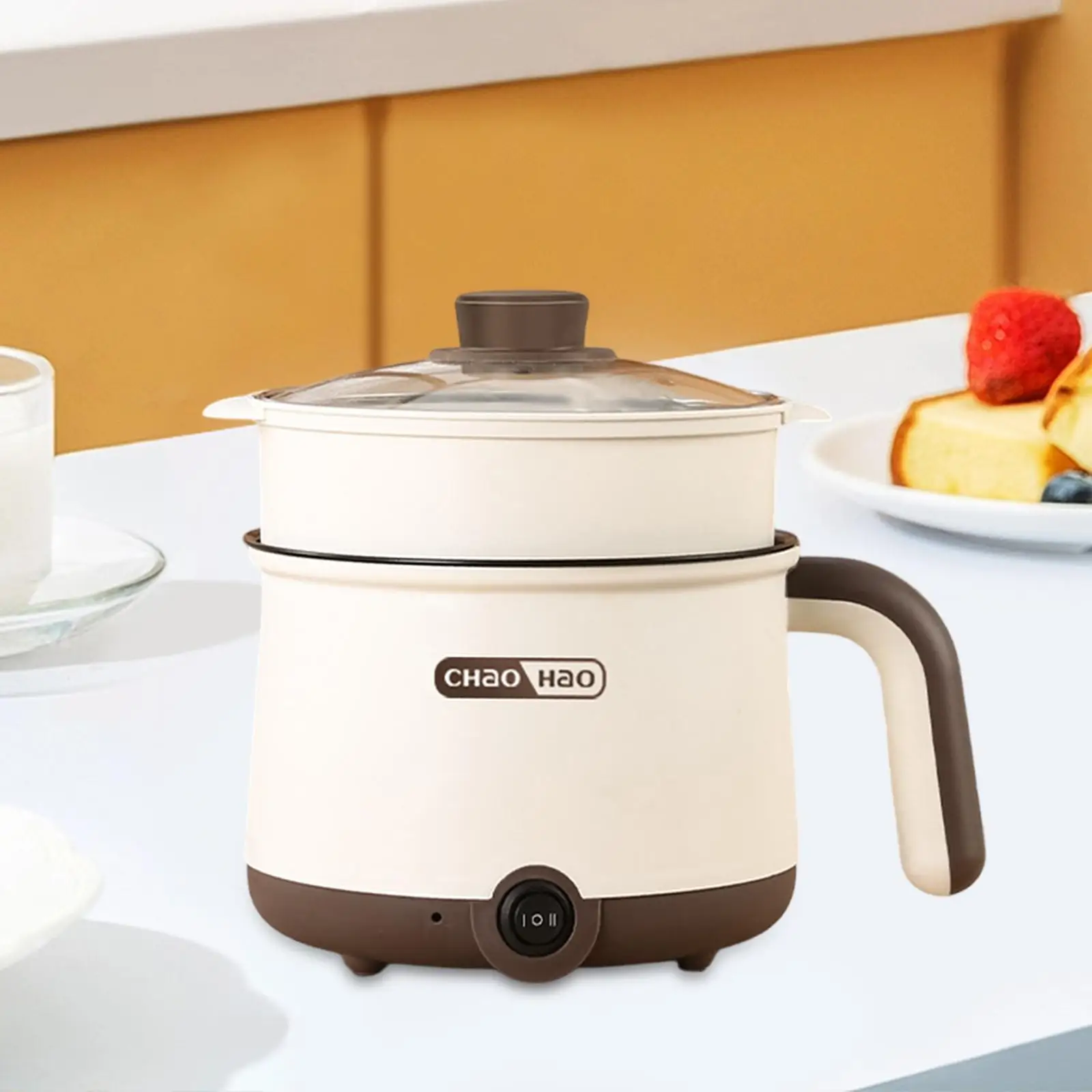 Electric Hot Pot Cooking Pot Home Use Noodles Pot for Ramen Soup Shabu Shabu 4