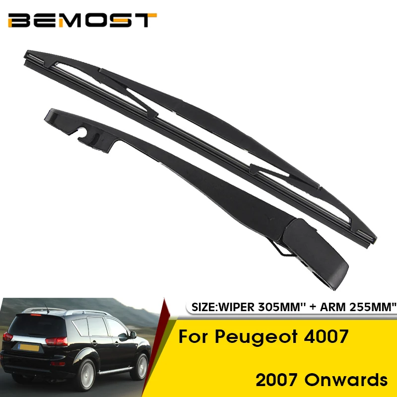 Car Wiper Blade For Peugeot 4007 2007 Onwards Rear Back Windshield Windscreen Rear Wiper 305mm+Arm 255mm Car Accessories