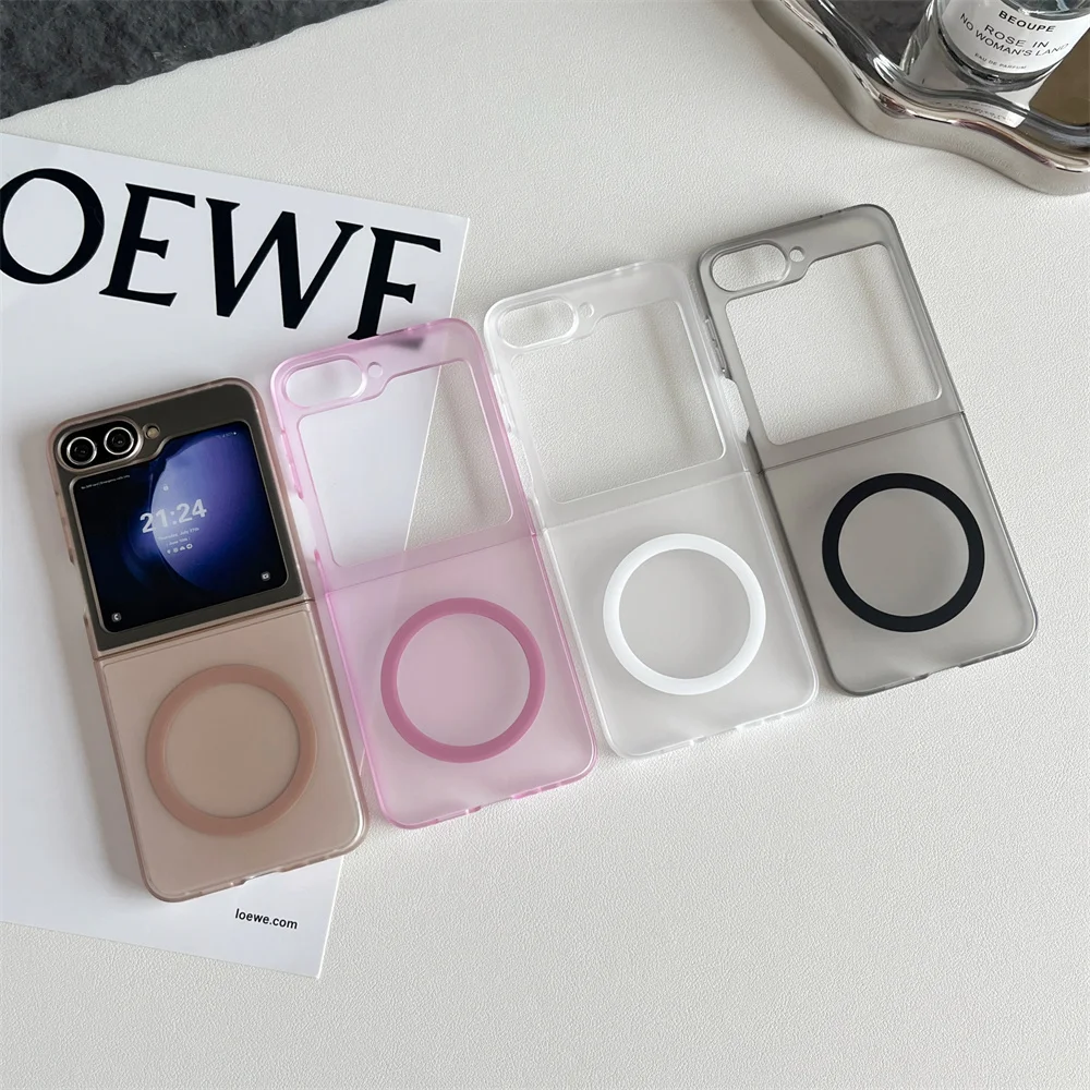 Slim Matte Transparent Magnetic Shockproof Case with Wireless Charging Compatibility