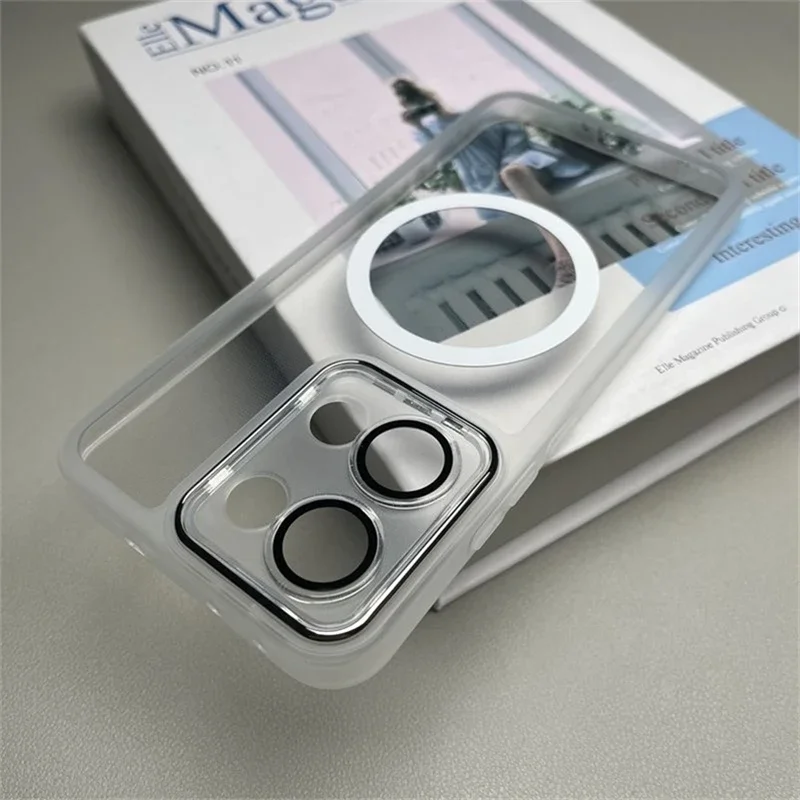 Magnetic Clear Silicone Phone Case with Camera Protection and Bumper
