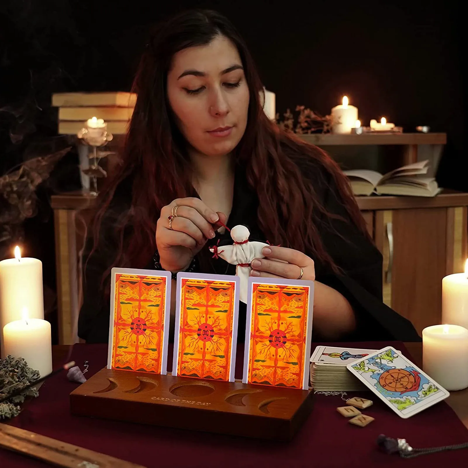 Wood Moon Stand Wooden Tarot Card Candle Display Holder Altar Supplies For  Home Bedroom Office Decoration Dropshipping - Board Game - AliExpress