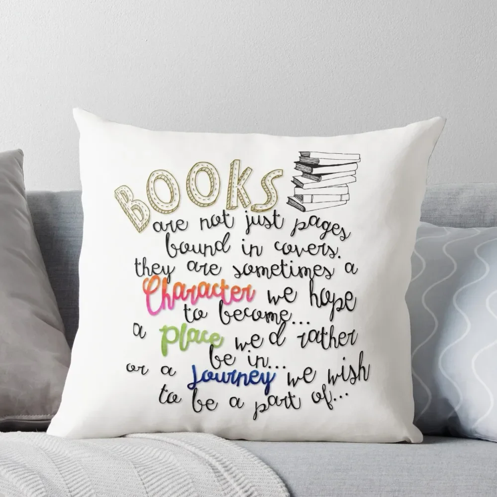 

Books are not just.. Throw Pillow Decorative Cushions New year Pillowcase