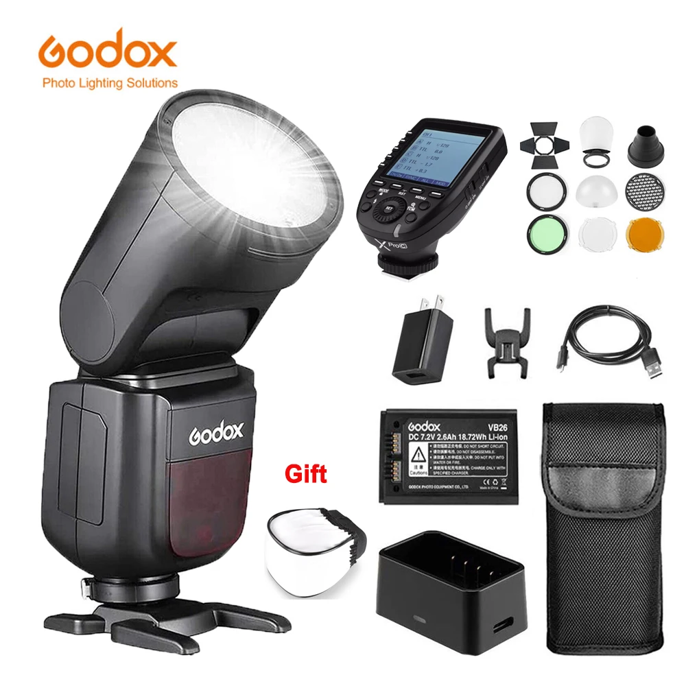 Originale Godox V1 Flash Speedlight V1C V1N V1S V1F V1O V1P Ttl Round Head Camera Flash Per Canon Nikon Sony Fuji Olympus Pentax