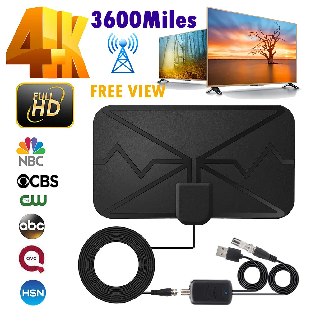 Цифровая ТВ-антенна с высоким коэффициентом усиления 4K 8K 25 дБ 3600 миль |
