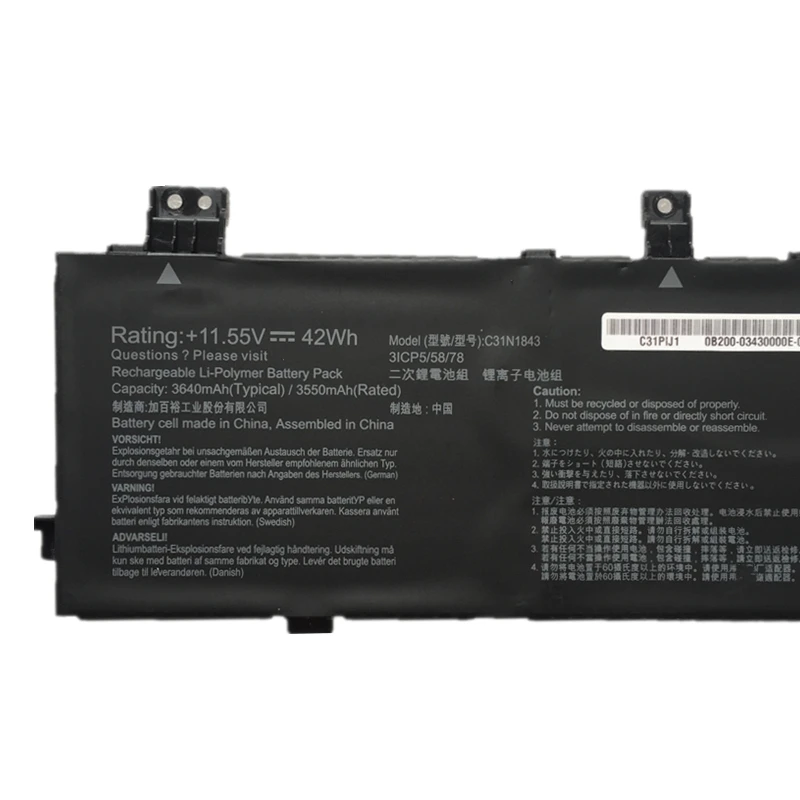Bateria do Portátil para Asus Vivobook C31n1843 S14 S432 S432f S432fa S432fl X432fa S15 S532 S532fl X532fl X532fl X532fa X532eq - Imagem 3
