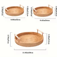Handwoven Rattan Tray & Food Storage Basket | Eco-Friendly Kitchen Organizer with Lid, Farmhouse Home Decor 3