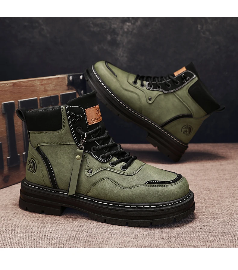 CYYTL Mens Boots Casual Winter Shoes Platform Leather Outdoor Designer Luxury Work Safety Ankle Sneakers Chelsea Cowboy Tactical