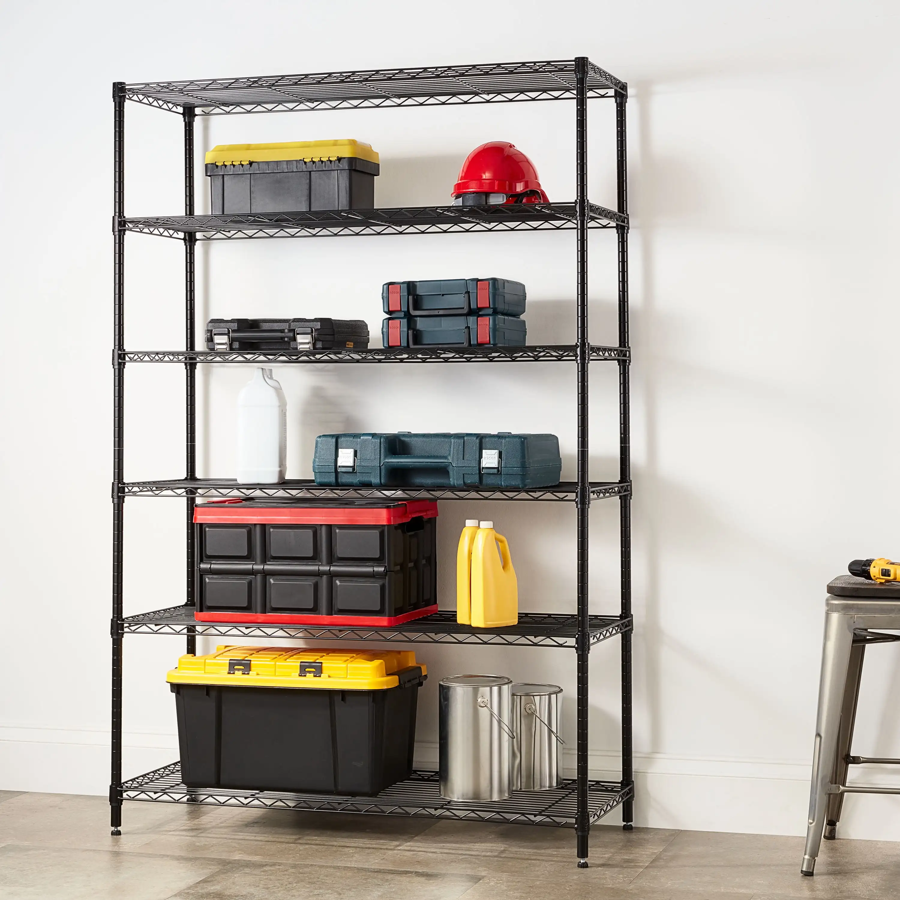 

Hyper Tough Steel 6-Tier Storage Shelf Unit 72"H x 18"W x 47.7"D, 2100lb Total Capacity, Black