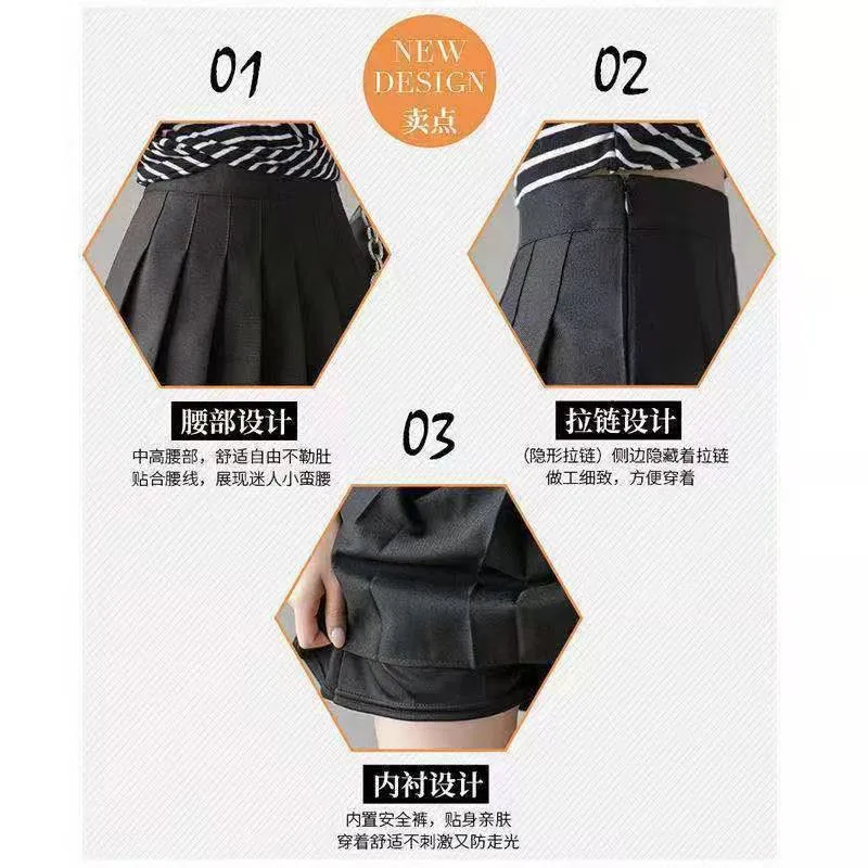 Skirts New Black Pleated Short Skirt Women Spring and Summer High Waist A-Line Skirt College Style Anti-Lighting Sexy Mini Skirt Girls brown skirt