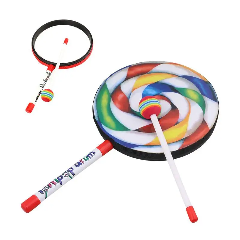 Lollipop Hand Drum 6/8/10 Inch Hand Drum With Stick Musical Instruments With Kids Sticks For Kid Supplies 6 Inch / 8