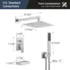 Bathtub Showers Faucet Set with Waterfall Tub Spout Shower System 3-Function Shower Faucets Sets with 10 Inch Rain Shower Head 6