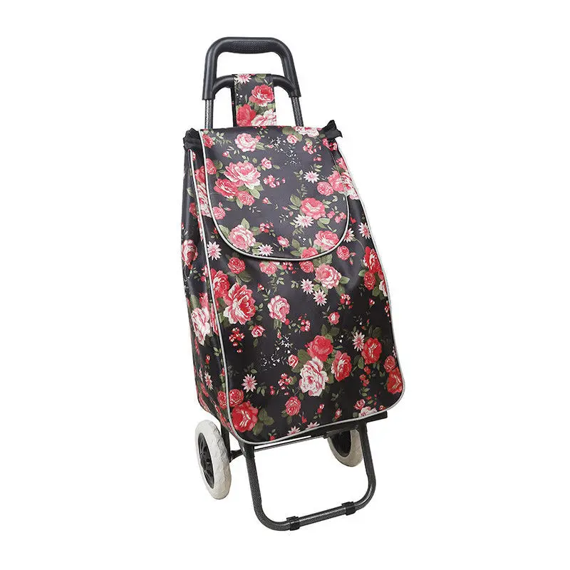

Small Trailer Household Grocery Cart Elderly Light Shopping Folding Trolley