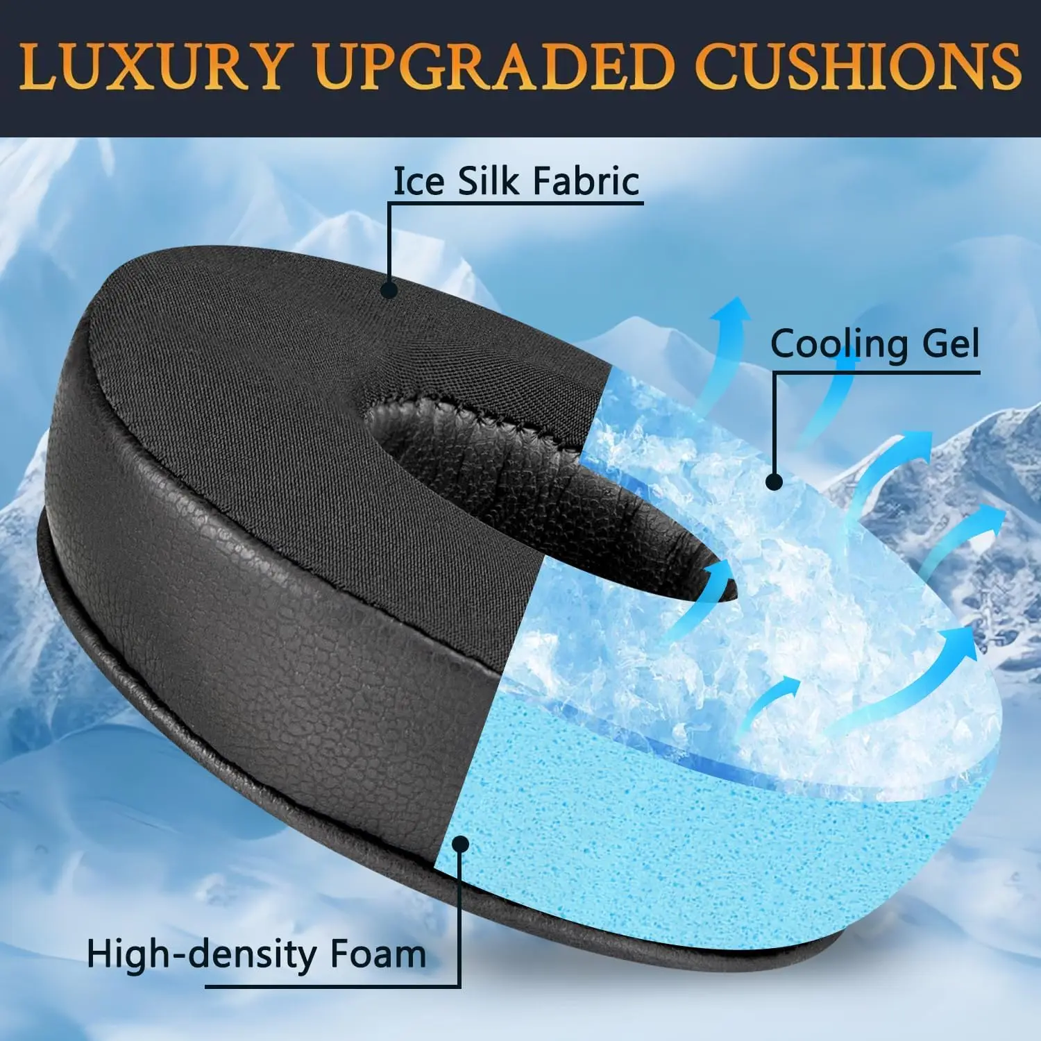Cooling Gel Earpads Replacement for JBL Tune 450BT 460BT 500BT 510BT 520BT JR 300BT 310BT E40BT Headphones Ear Pads Cushions