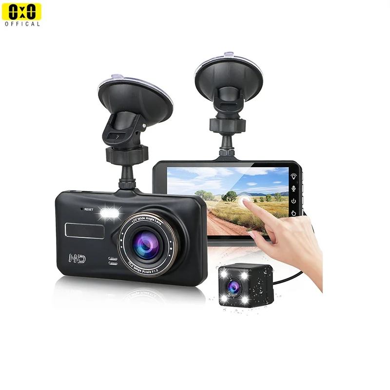 Dual-Lens Full HD Dash Cam with Night Vision and Loop Recording