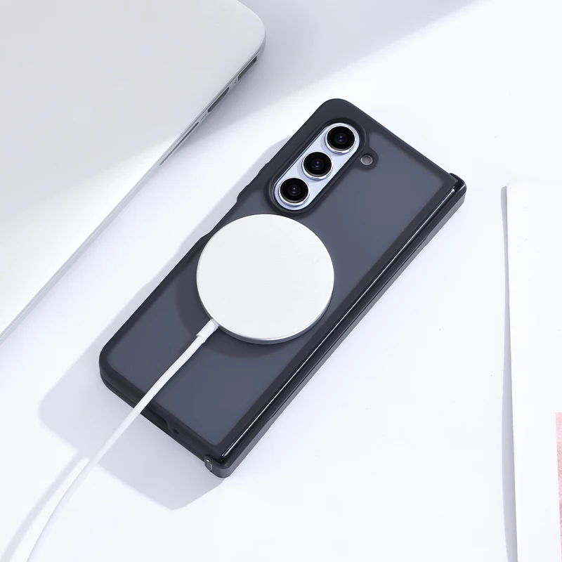 Transparent Magnetic Shockproof Case with Wireless Charging for Samsung Galaxy Z Fold Series