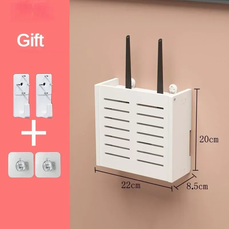Настінний бездротовий маршрутизатор Стелаж Вітальня Настінний ящик для зберігання Wi-Fi Декорація стін Кабель Кронштейн живлення Органайзер Коробка