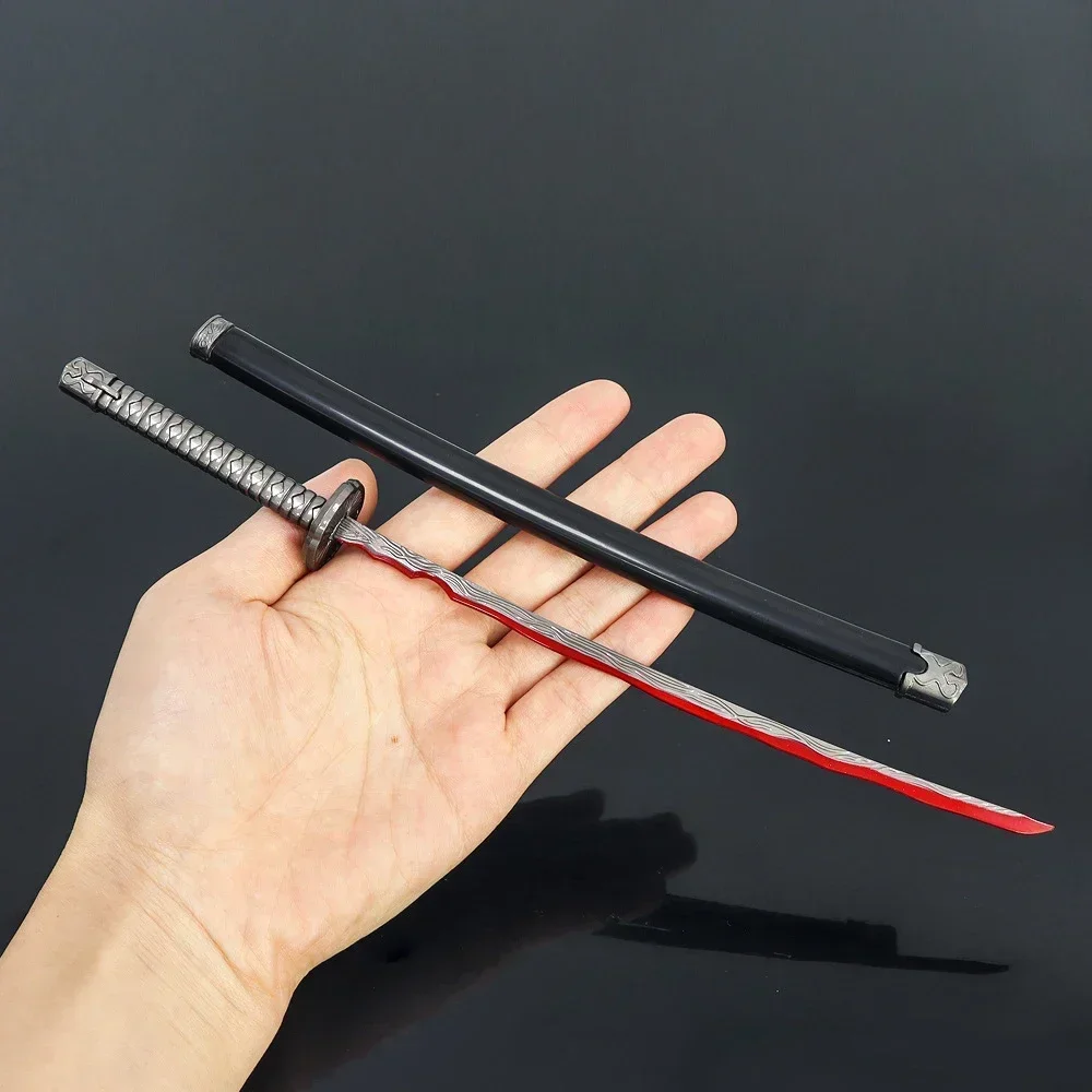 26cm Ring Game Rivers of Blood Sword Weapon Metal Medieval Weapon Keychain Model Game Samurai Weapon Model Birthday Gift Toys 2