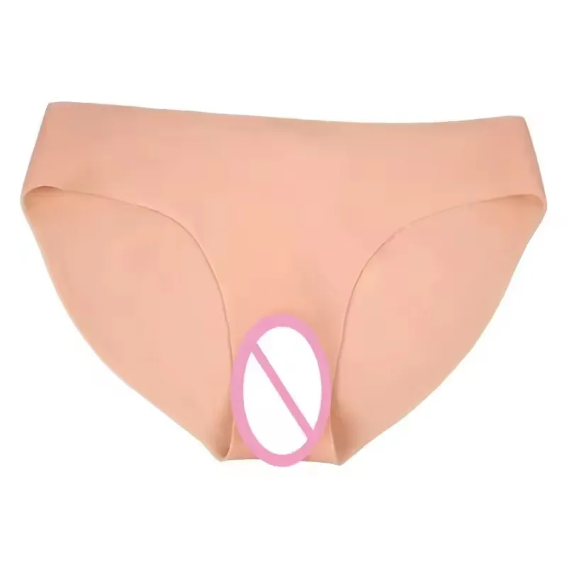 Male To Female Silicone Faux Pussy Panties Insertable Sissy Camouflage Lower Body Chastity Device Male Homosexual Sex Toys 18+