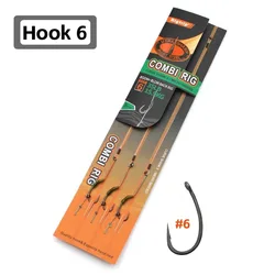 Enhanced Carp Fishing Tackle Set - Curve Shank Hooks with Booms and Loop Hook Kickers (Loop Rig Hook 6)