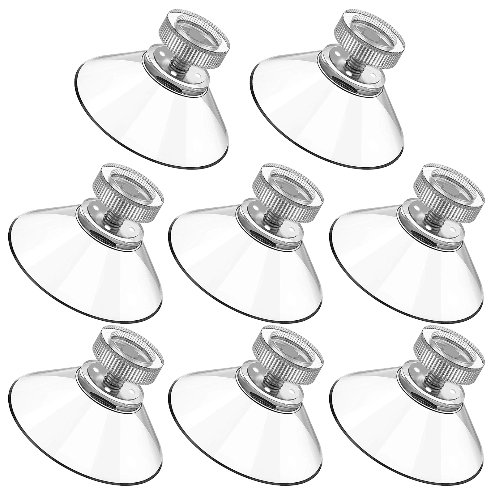 

8pcs Clear PVC For Glass Mirror Heavy Duty Towel Hook Waterproof Bedroom With Metal Screw Space Saving Reusable Suction Cup