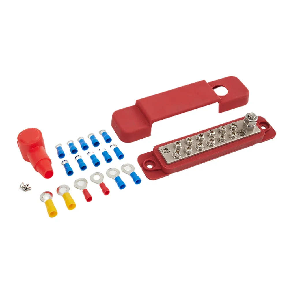 액세서리 자동차 바 배전 블록 용 터미널 블록 교체 아연 합금 12 포인트 쌍 검정색 빨간색