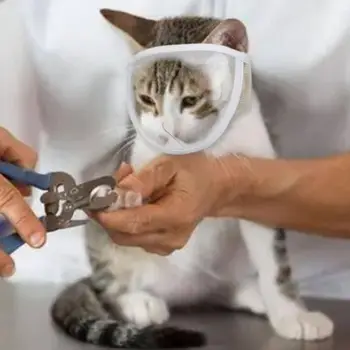 Bozal transparente transpirable para gatos y perros, herramientas de aseo para el baño, antimordeduras, productos ajustables para mascotas 1