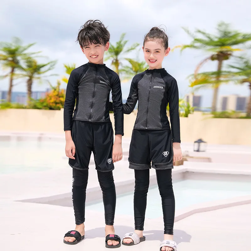 Swimsuit Three Pieces Bathing Suits Long Sleeve Rash Guard