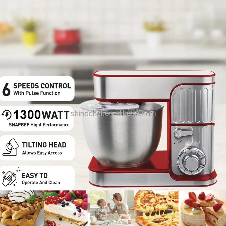Multifunction Stainless Steel Bowl Kitchen Stand Mixer 6 Speeds 6.5L Professional Cake Food Mixer