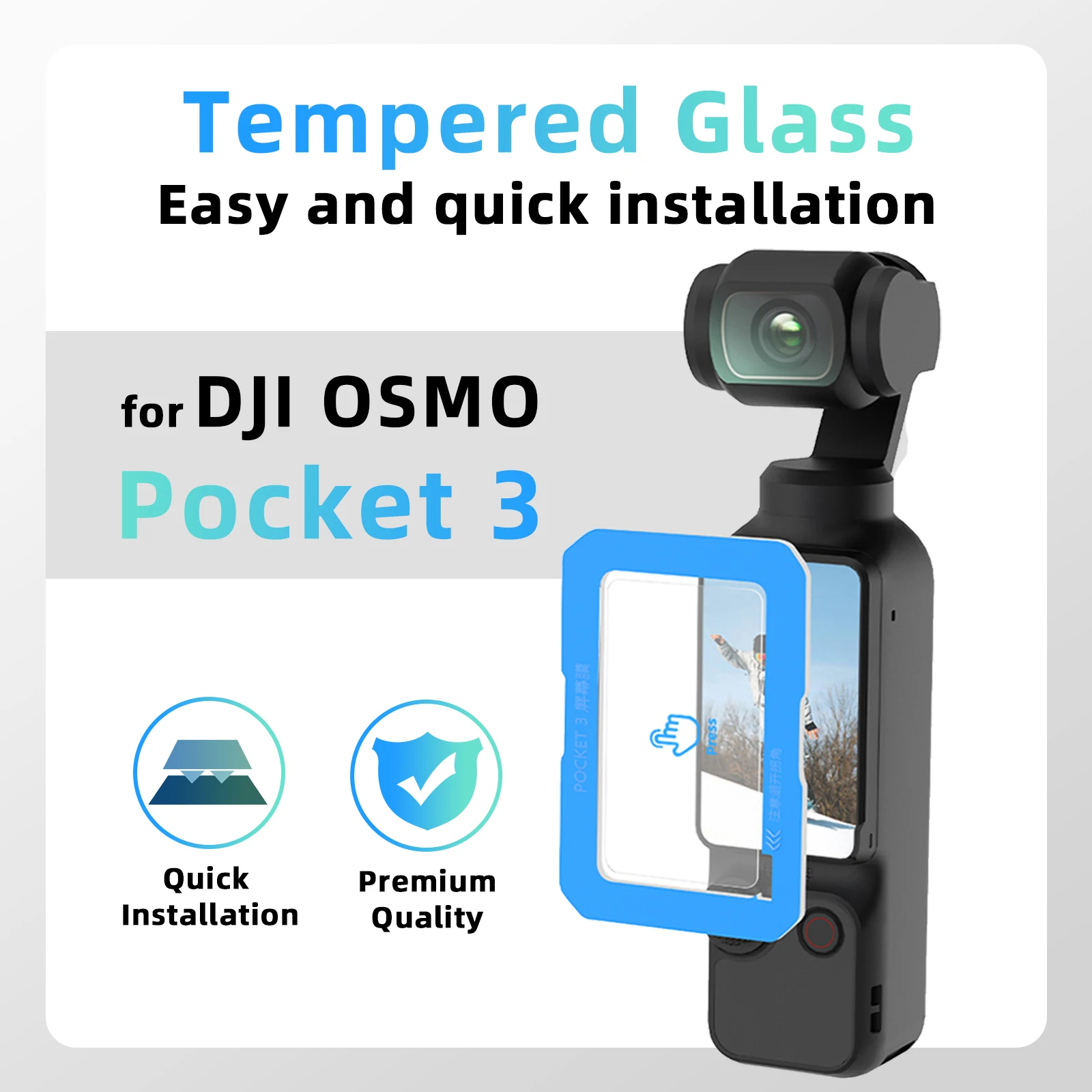 Easy installation Tempered Glass Screen Protector for DJI Osmo Pocket 3 Anti-Scratch 9H Hardness Protective Film Accessories action camera protector