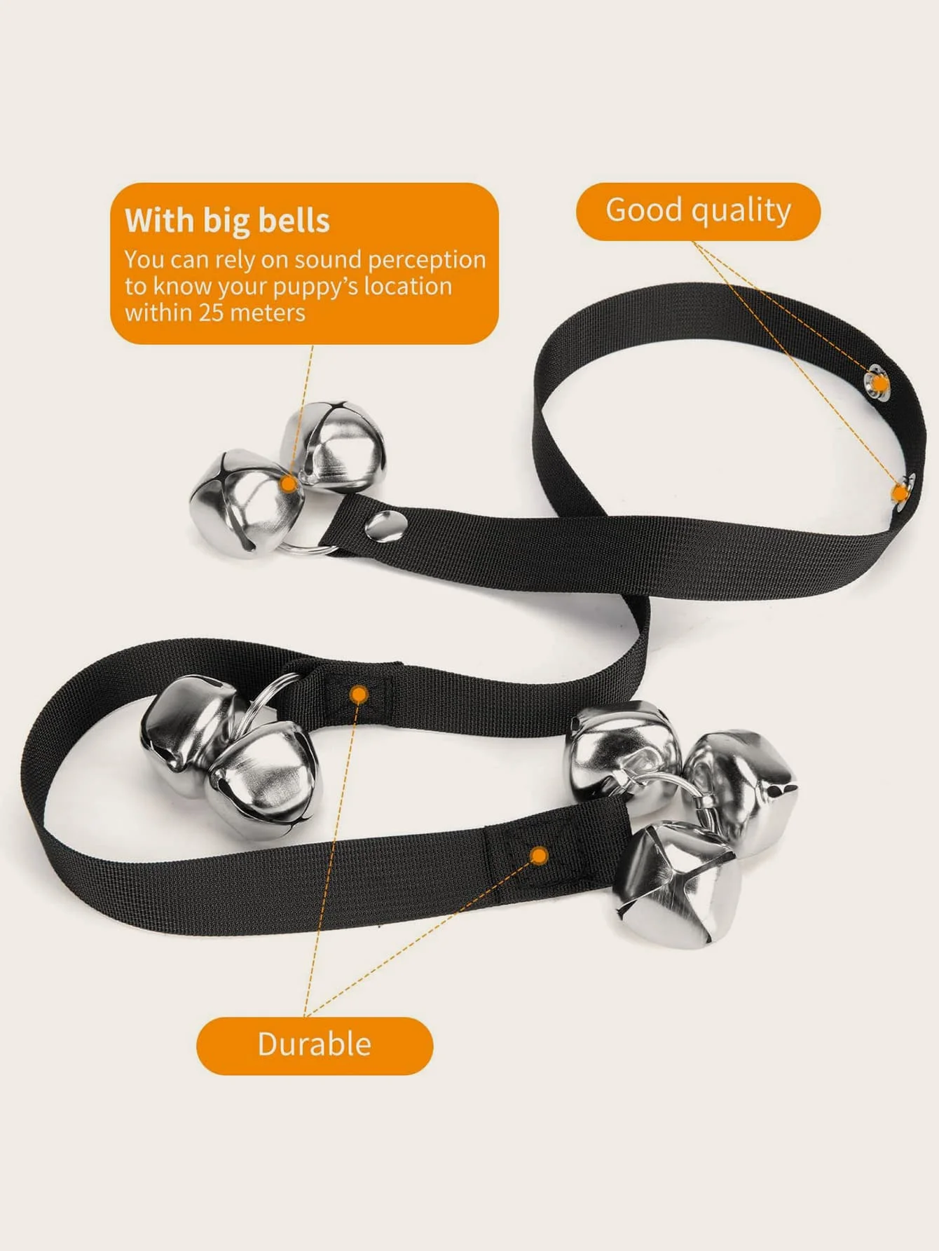 1pc-Dog bell for potty training, adjustable doorbell for dogs, small dog training potty bell for dogs