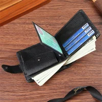 Men's Wallet Hasp Leather Wallet Multiple Card Slots Credit Card Holder Coin Purse Vintage Wallet Fashion Business Male Wallets 2