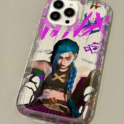 Shockproof Clear Silicone Back Cover with Game Arcane Jinx Design for iPhnoe 14 (1)