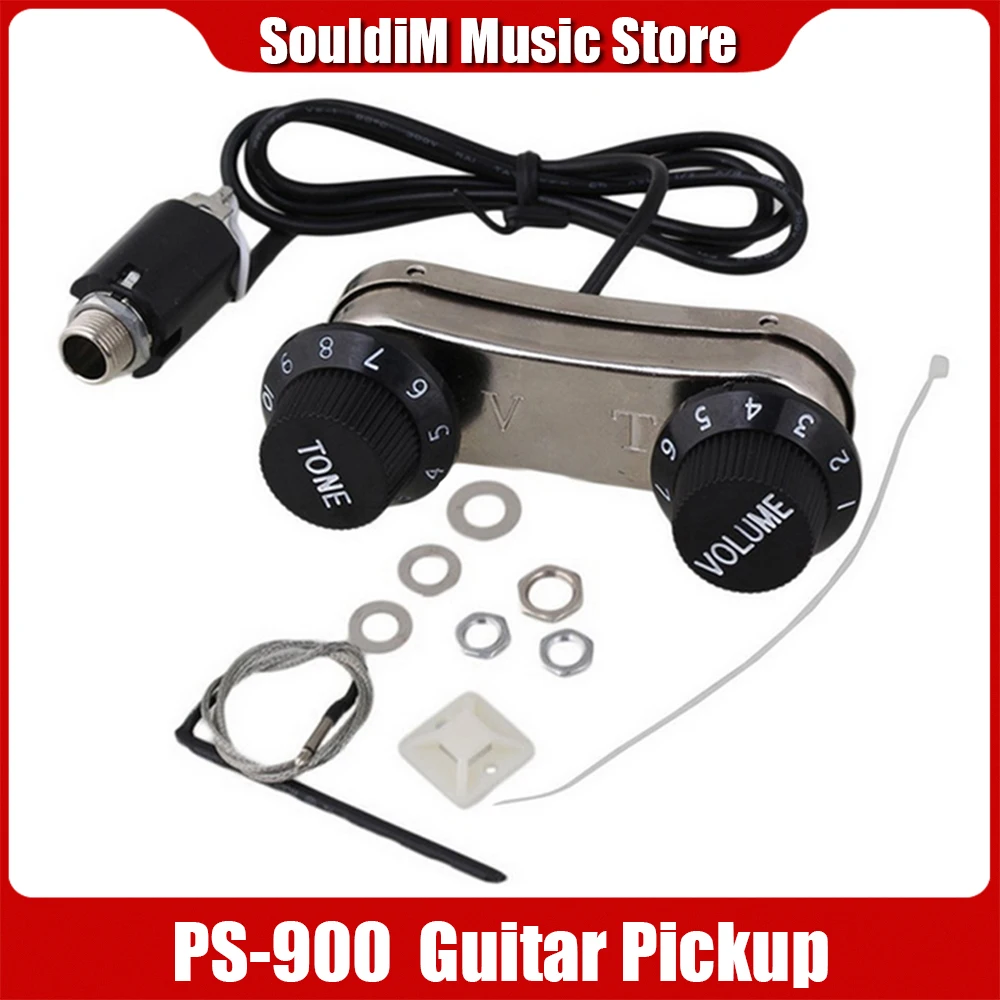 Set Pickup Preinstallato 6 Corde Pickup Chitarra Acustica 6 Corde - Set Con Manopole Volume E Tone Pickup 6 Corde Con Manopole - Foto 5