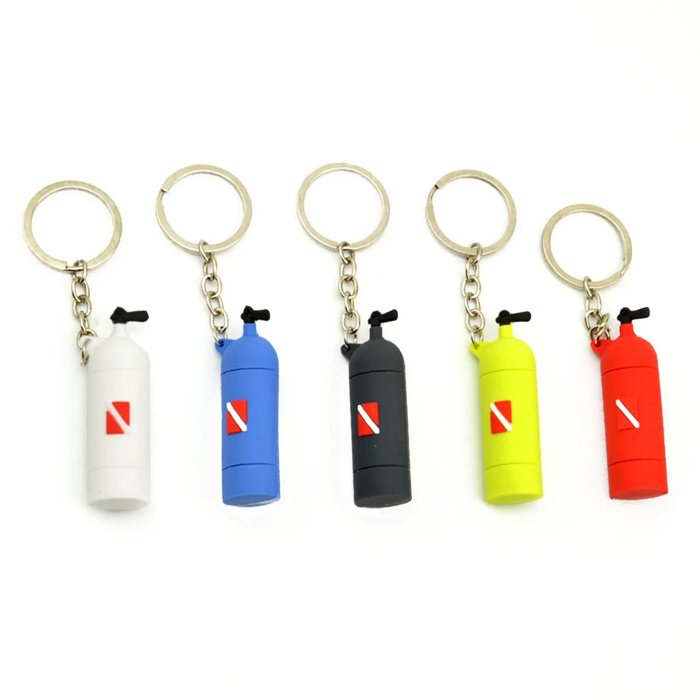 Air Tank Keychain Keep Diving Gear Organized Identifiable Suba Diving Air Tank Keychain Silicone Key Ring