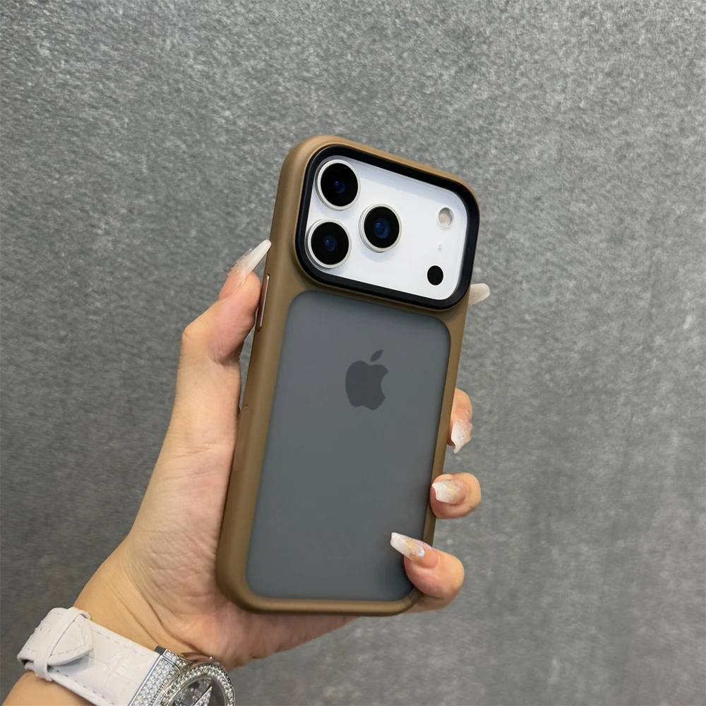 Sleek Translucent Phone Case with Air Camera Control Button - Durable Acrylic TPU Hybrid Armor Mat Cover