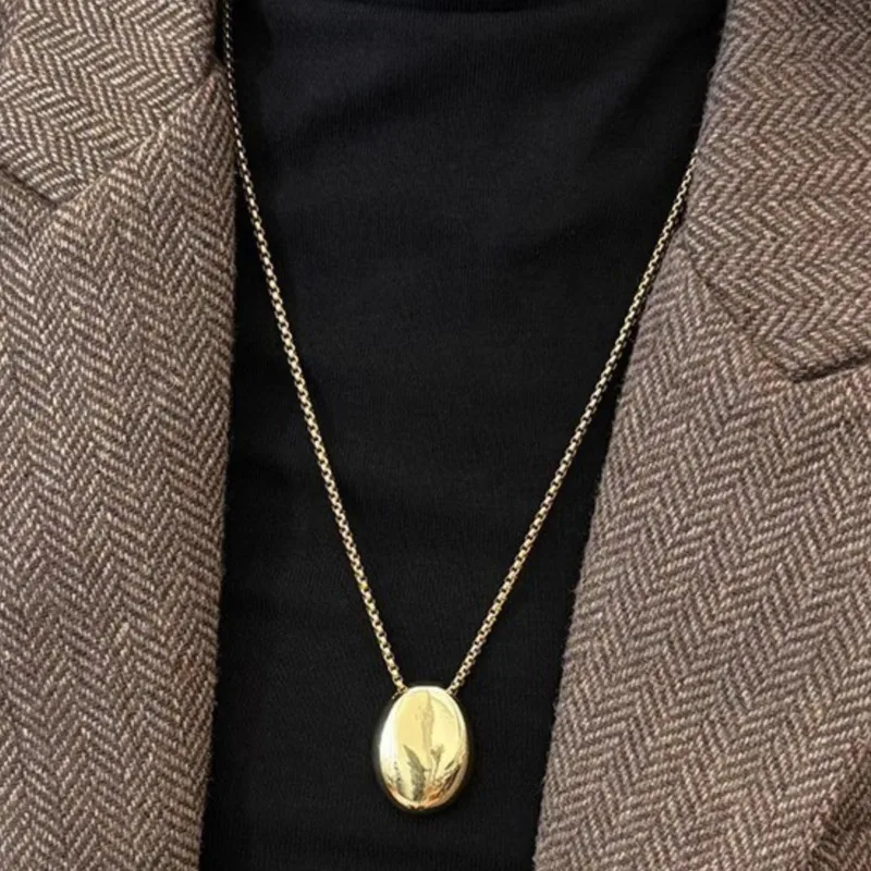 14K Gold Plated Tear Pendant Necklace for Women Trendy Oval Water Drop Charm Clavicle Choker Jewelry Accessories Gifts