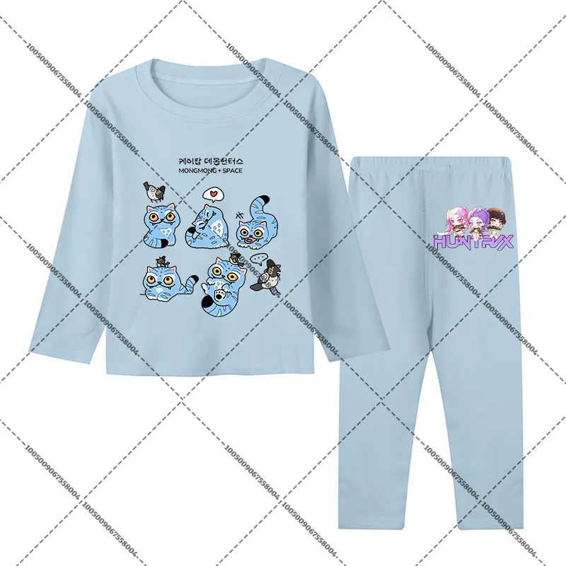 K-POP Demon Kinder Schlafanzug – 2-teiliges Pyjama-Set Mit Anime-Druck